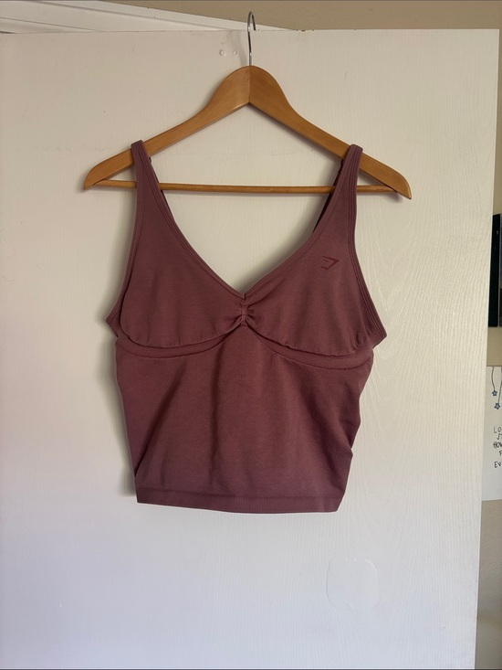 Gymshark Tops - Gymshark Mauve-Lilac Ruched V-Neck Camisole